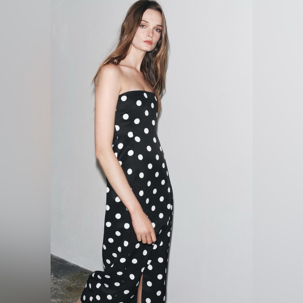 Zara Black and White Polka Dot Dress